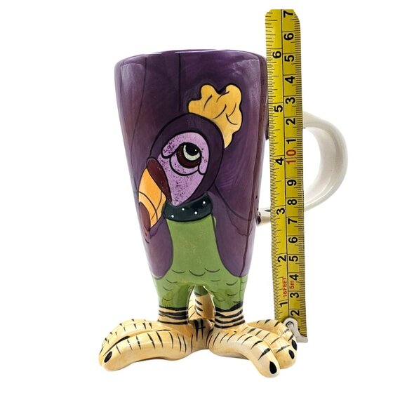 Blue Sky Clayworks Purple Toucan Bird Ceramic Coffee Mug - Picture 13 of 15